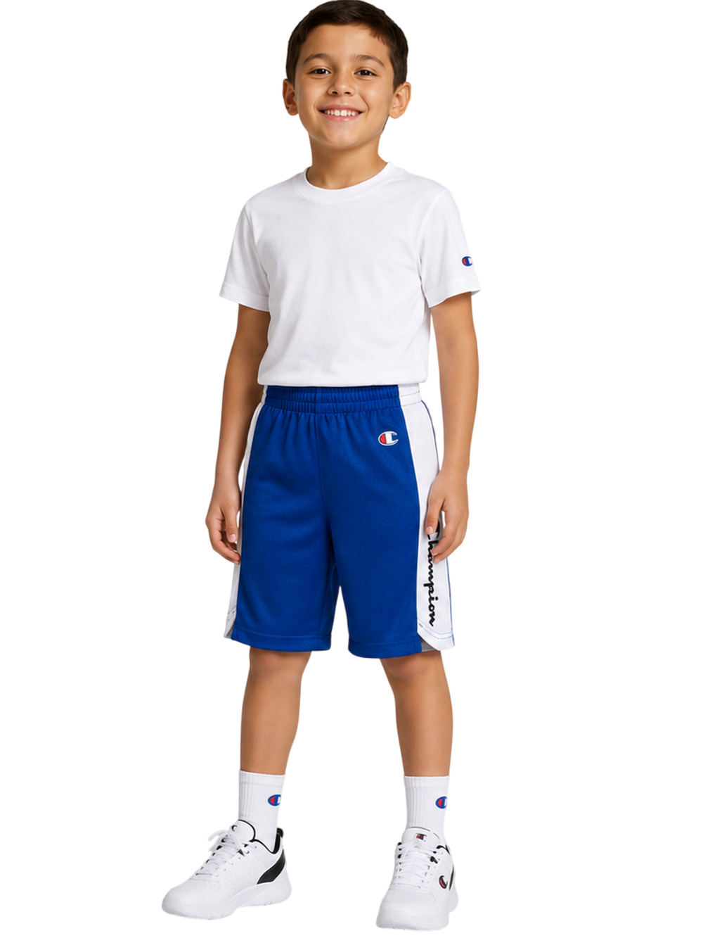 Champion Youth Boys Basketball Shorts Blue White Athletic Size 5 Kids New
